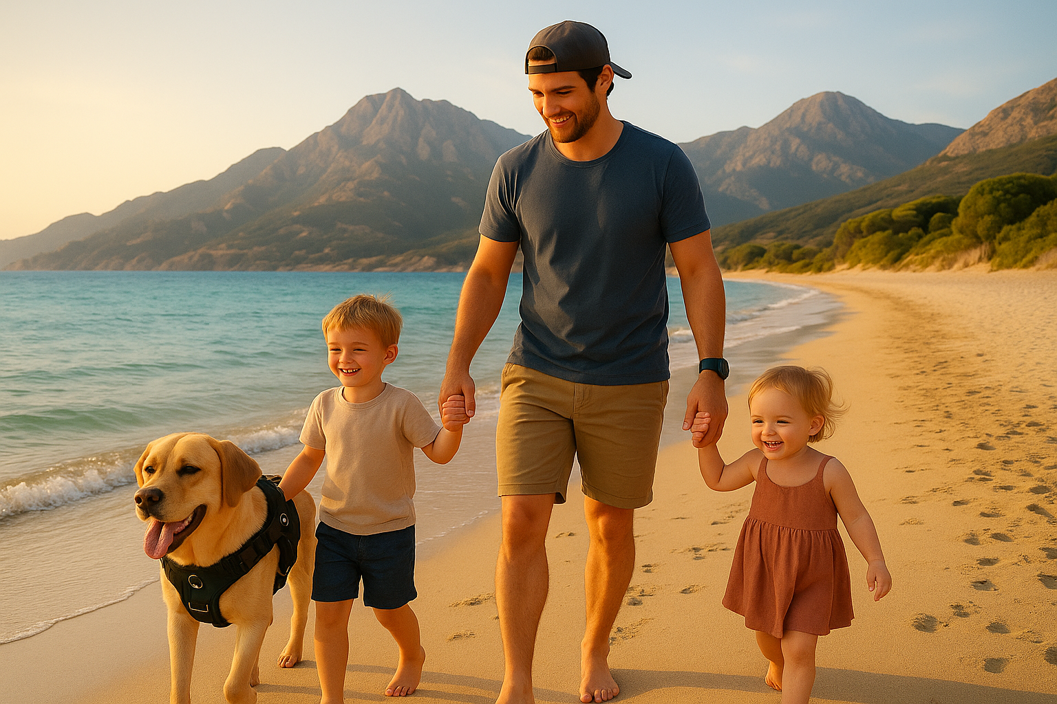 Photo de famille avec harnais noir